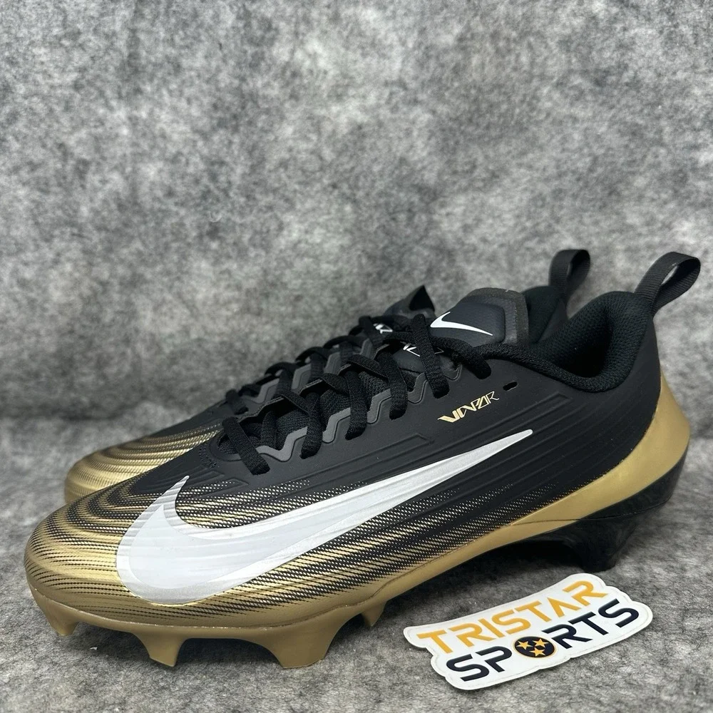 Nike Vapor Speed 3 Football Cleats Mens Size 13.5 Black Gold White FB3303-003